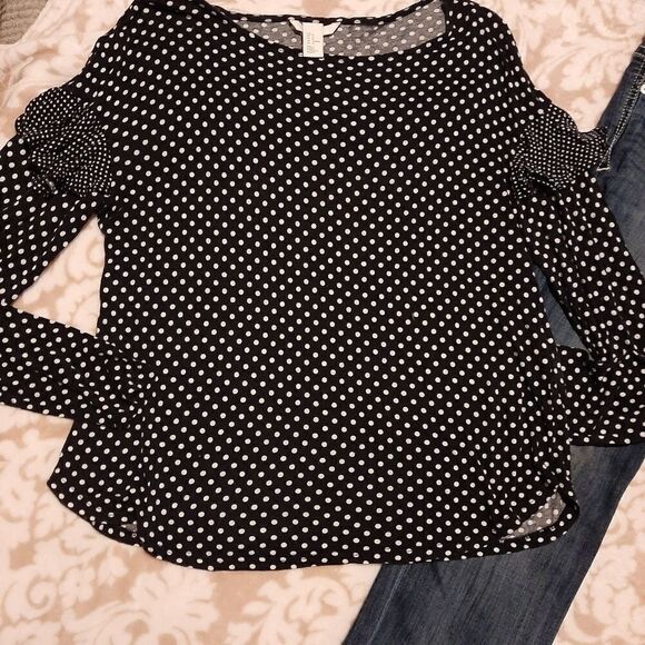 H&M polka dot sz med top Expess Jean's sz 8R - Picture 4 of 8